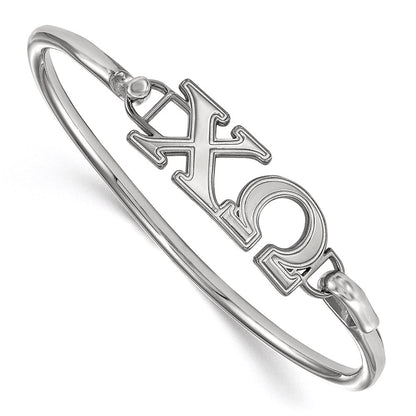 Sterling Silver Logoart Chi Omega Hook And Clasp Bangle
