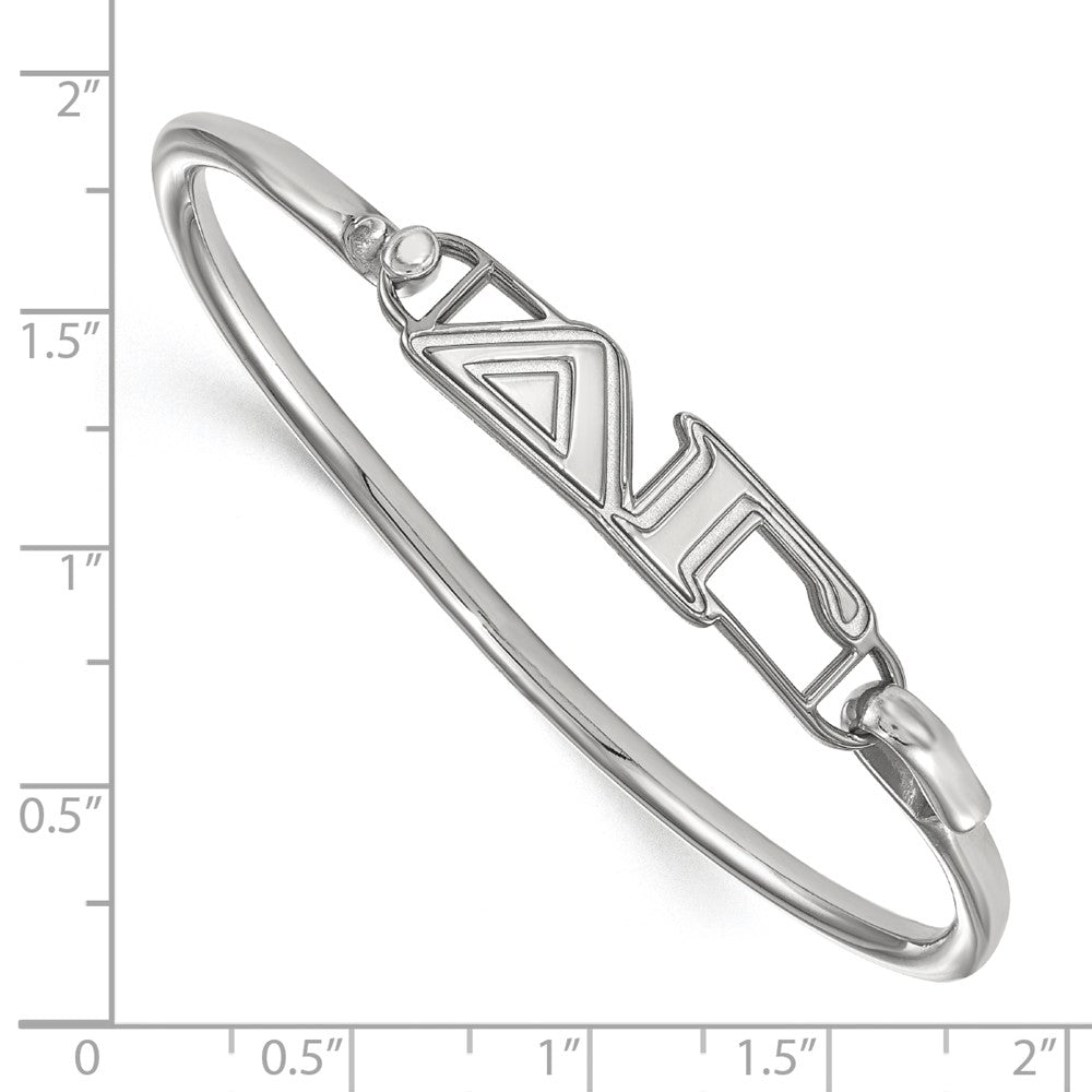 Sterling Silver Logoart Delta Gamma Large Hook And Clasp Bangle