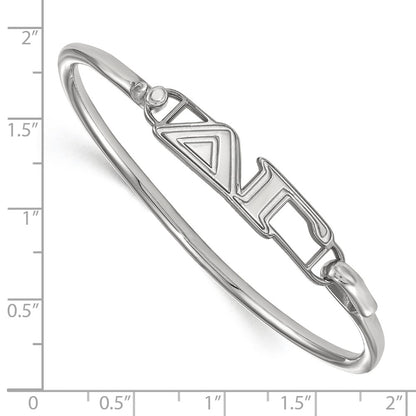Sterling Silver Logoart Delta Gamma Large Hook And Clasp Bangle