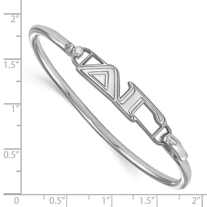 Sterling Silver Logoart Delta Gamma Large Hook And Clasp Bangle