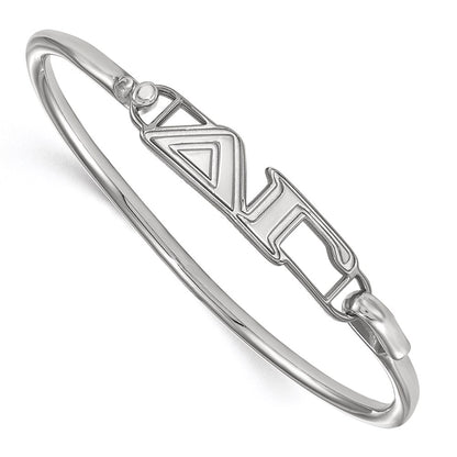 Sterling Silver Logoart Delta Gamma Large Hook And Clasp Bangle
