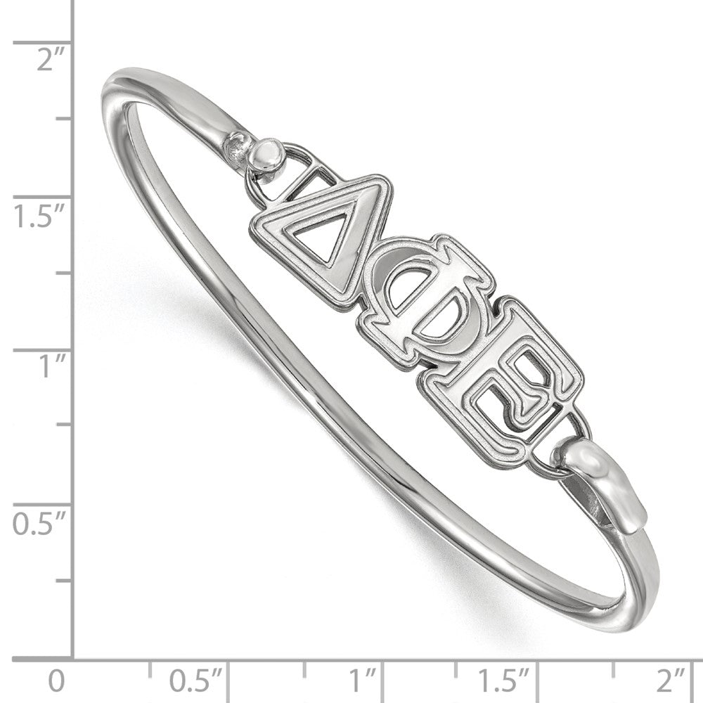 Sterling Silver Logoart Delta Phi Epsilon Large Hook And Clasp Bangle