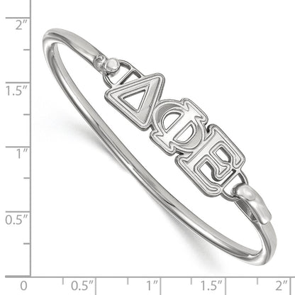 Sterling Silver Logoart Delta Phi Epsilon Large Hook And Clasp Bangle