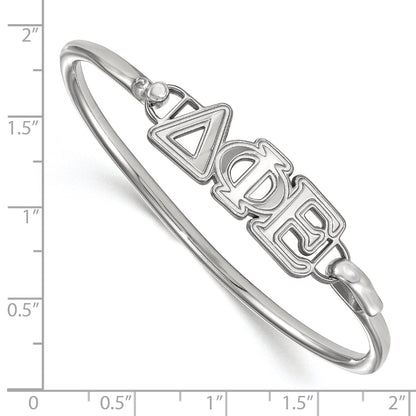 Sterling Silver S. Rh P Logoart Delta Phi Epsilon Large Hook And Clasp Bangle