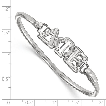 Sterling Silver Logoart Delta Phi Epsilon Large Hook And Clasp Bangle