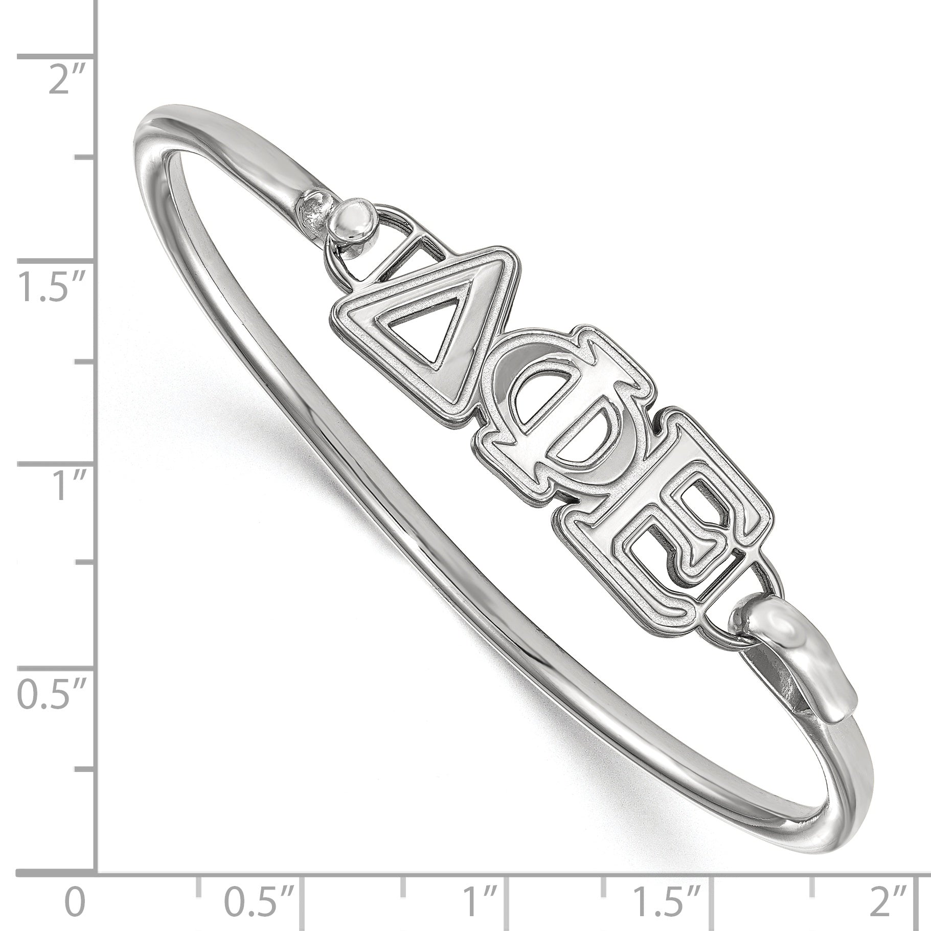 Sterling Silver S. Rh P Logoart Delta Phi Epsilon Large Hook And Clasp Bangle
