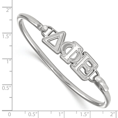 Sterling Silver S. Rh P Logoart Delta Phi Epsilon Large Hook And Clasp Bangle