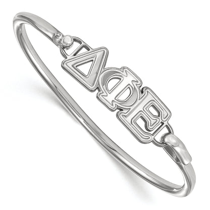 Sterling Silver S. Rh P Logoart Delta Phi Epsilon Large Hook And Clasp Bangle