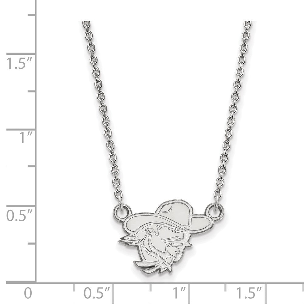 Sterling Silver Rhodium Plated Logoart Eastern Kentucky University E K U Small Pendant 18 Inch Necklace
