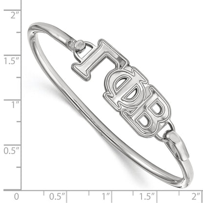 Sterling Silver Logoart Gamma Phi Beta Large Hook And Clasp Bangle