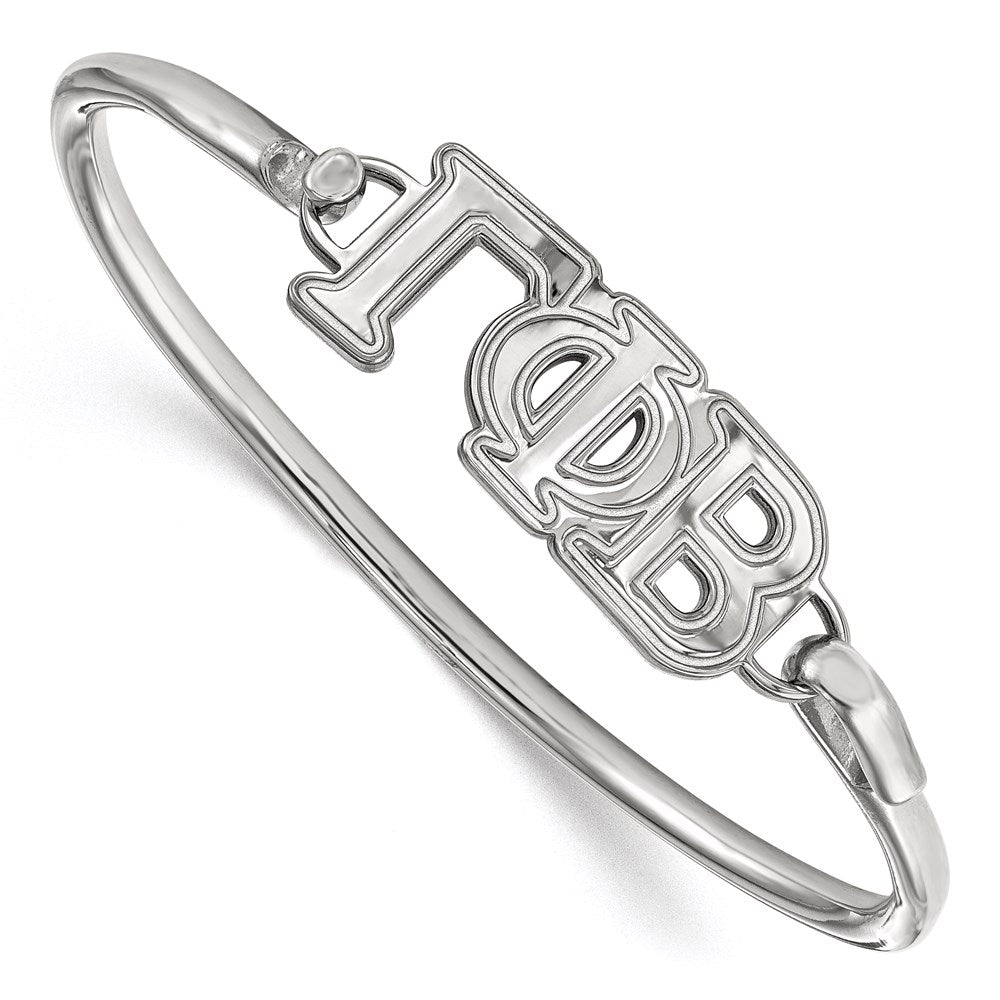 Sterling Silver Logoart Gamma Phi Beta Large Hook And Clasp Bangle