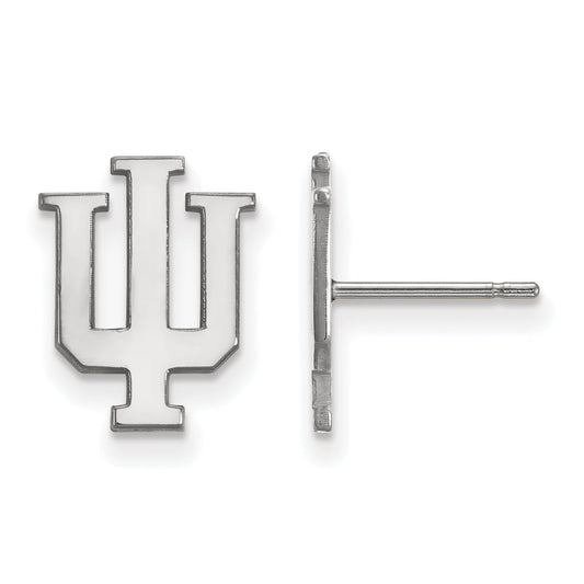 Sterling Silver Rhodium Plated Logoart Indiana University I U Small Post Earrings