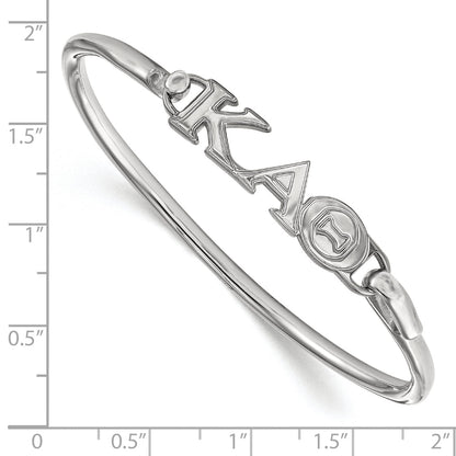 Sterling Silver S. Rh P Logoart Kappa Alpha Theta Small Hook And Clasp Bangle