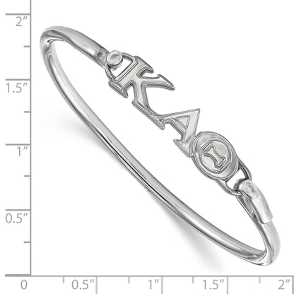 Sterling Silver S. Rh P Logoart Kappa Alpha Theta Small Hook And Clasp Bangle