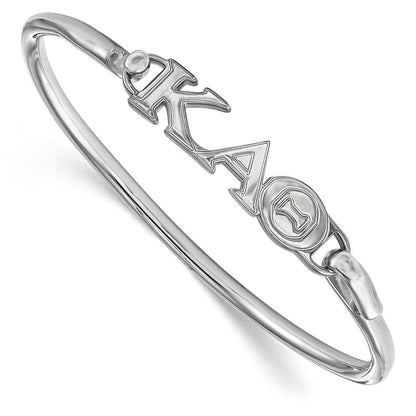 Sterling Silver S. Rh P Logoart Kappa Alpha Theta Small Hook And Clasp Bangle