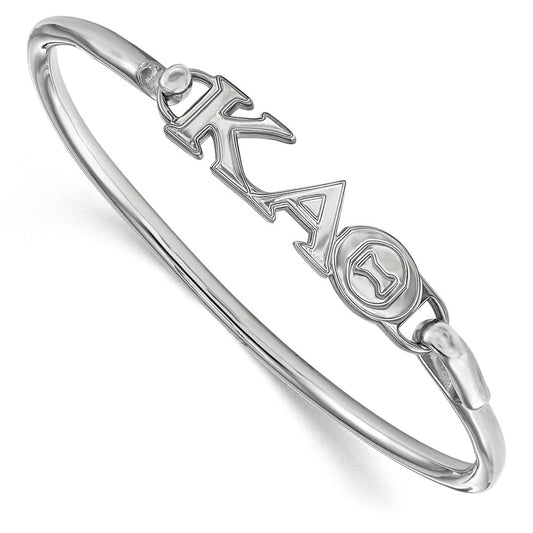 Sterling Silver S. Rh P Logoart Kappa Alpha Theta Small Hook And Clasp Bangle