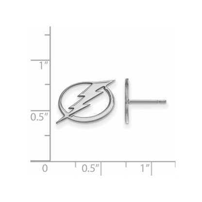 10K White Gold Nhl Logoart Tampa Bay Lightning Small Post Earrings