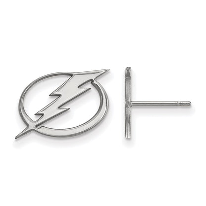 10K White Gold Nhl Logoart Tampa Bay Lightning Small Post Earrings