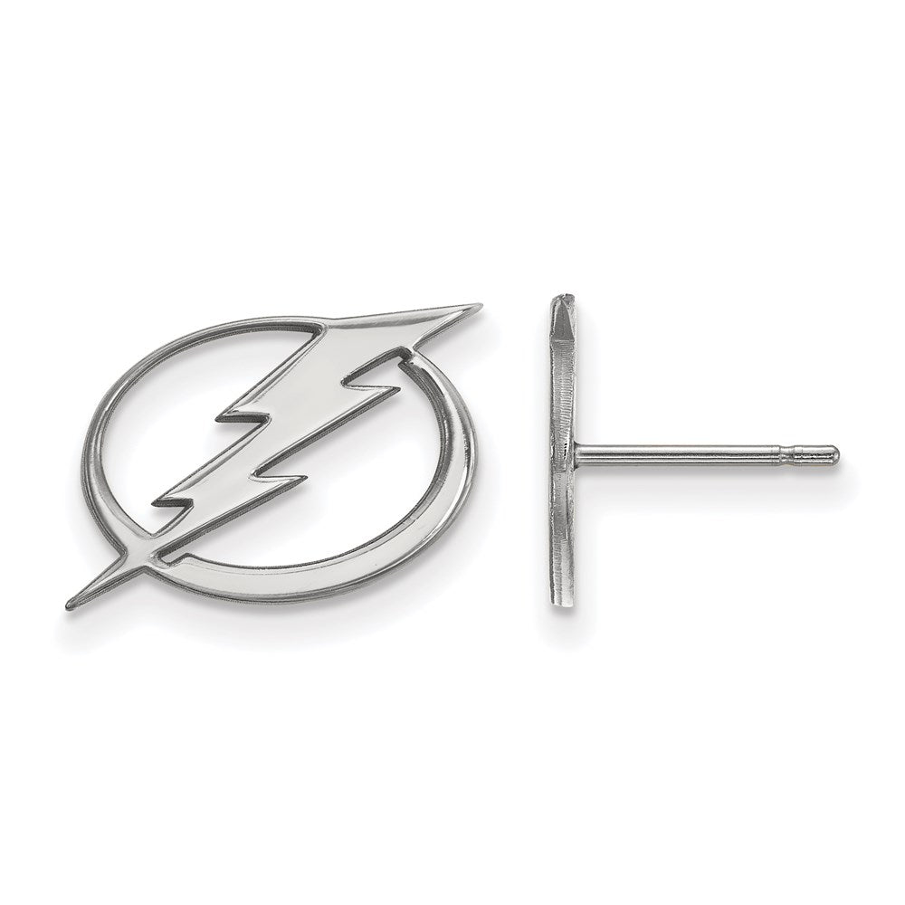 14K White Gold Nhl Logoart Tampa Bay Lightning Small Post Earrings