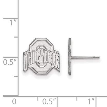 Sterling Silver Rhodium Plated Logoart The Ohio State University Small Post Earrings