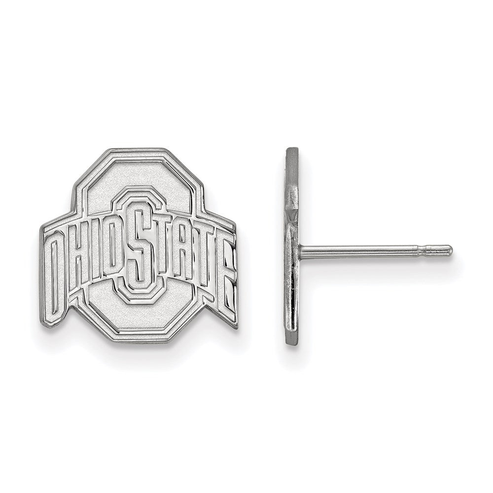 Sterling Silver Rhodium Plated Logoart The Ohio State University Small Post Earrings