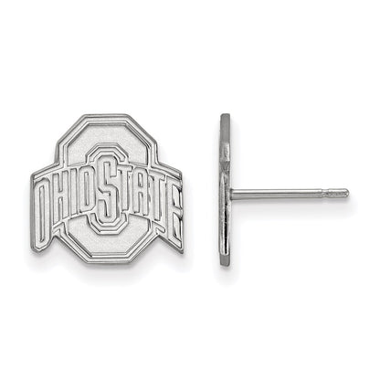 Sterling Silver Rhodium Plated Logoart The Ohio State University Small Post Earrings
