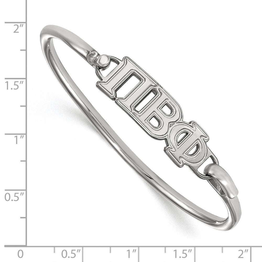 Sterling Silver Logoart Pi Beta Phi Small Hook And Clasp Bangle