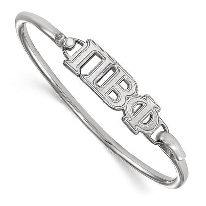 Sterling Silver Logoart Pi Beta Phi Small Hook And Clasp Bangle