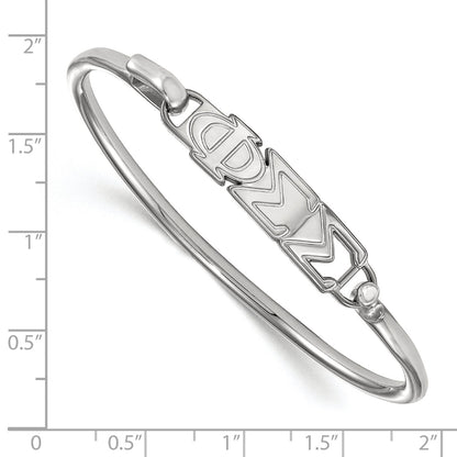 Sterling Silver S. Rh Plated Logoart Phi Sigma Small Hook And Clasp Bangle