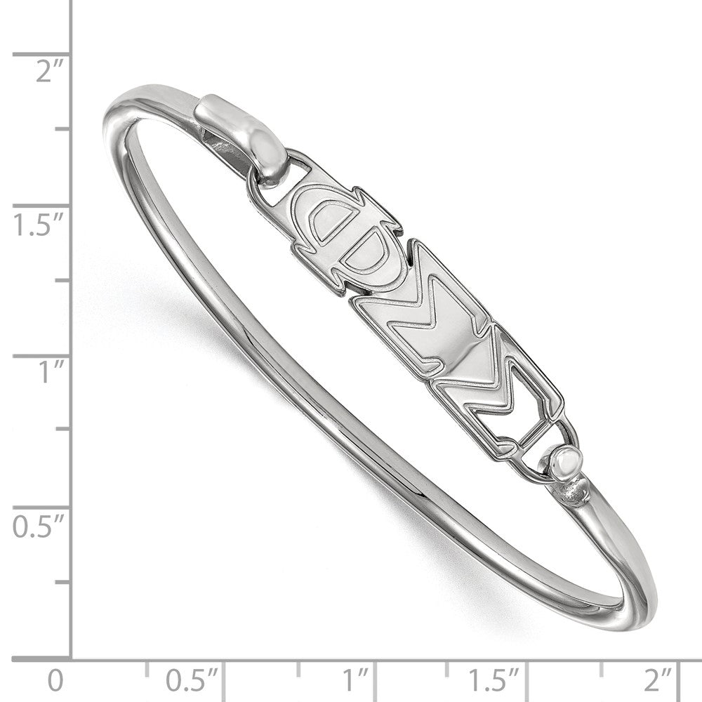 Sterling Silver Logoart Phi Sigma Small Hook And Clasp Bangle