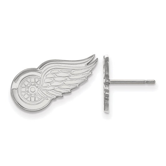 14K White Gold Nhl Logoart Detroit Red Wings Small Post Earrings