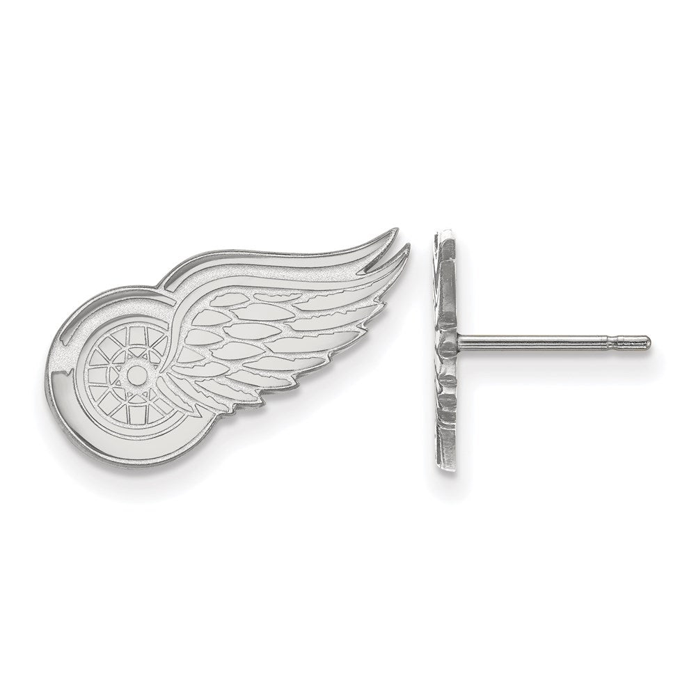 10K White Gold Nhl Logoart Detroit Red Wings Small Post Earrings