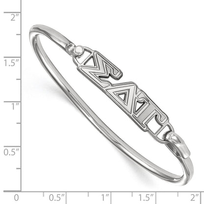 Sterling Silver Logoart Sigma Delta Tau Small Hook And Clasp Bangle