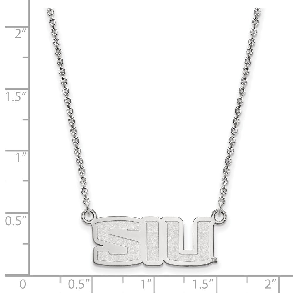 10K White Gold Logoart Southern Illinois University S I U Small Pendant 18 Inch Necklace