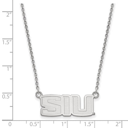 14K White Gold Logoart Southern Illinois University S I U Small Pendant 18 Inch Necklace