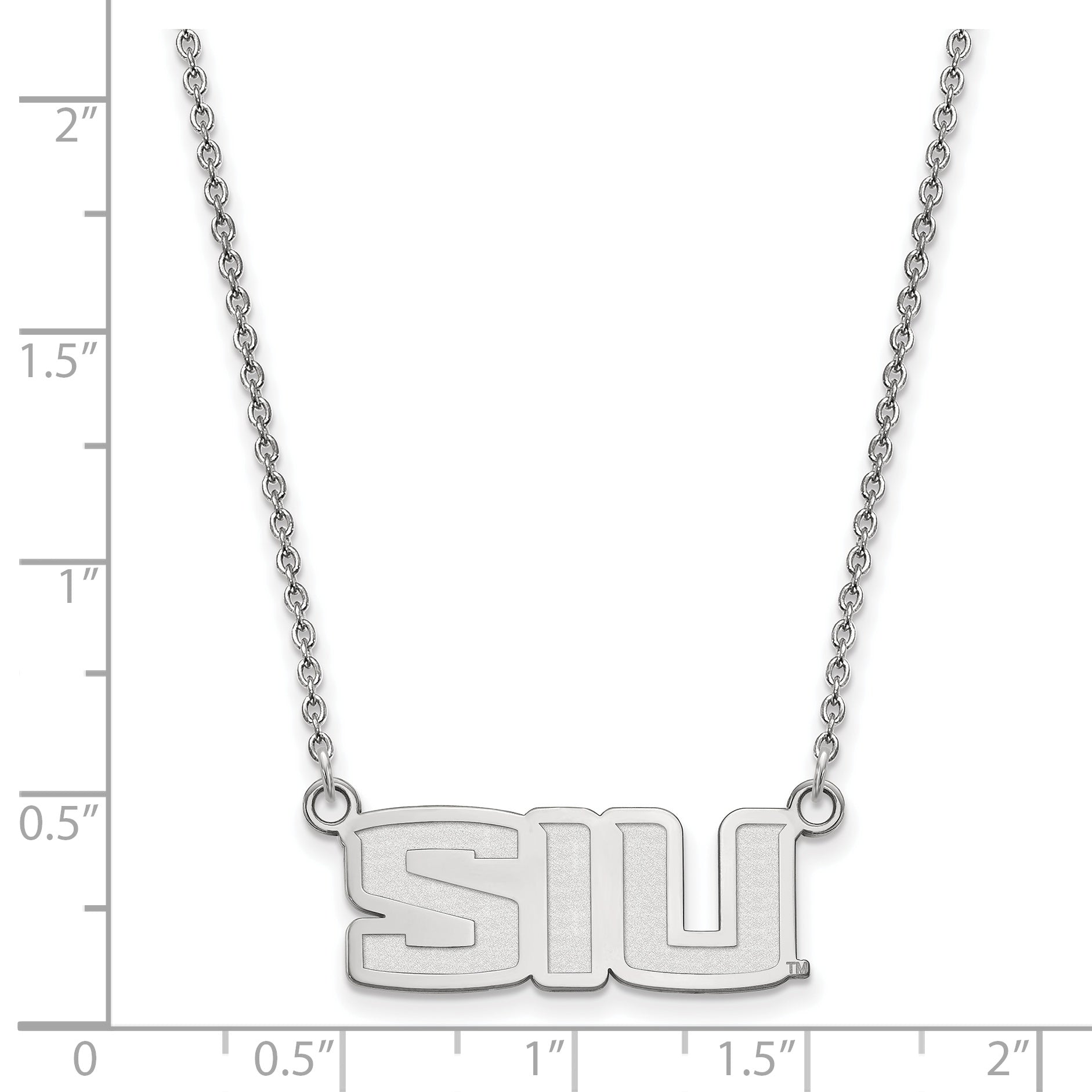 Sterling Silver Rhodium Plated Logoart Southern Illinois University S I U Small Pendant 18 Inch Necklace