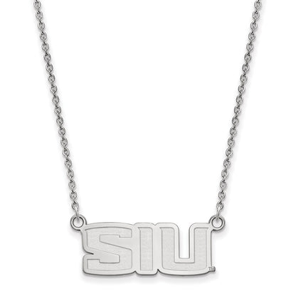 10K White Gold Logoart Southern Illinois University S I U Small Pendant 18 Inch Necklace