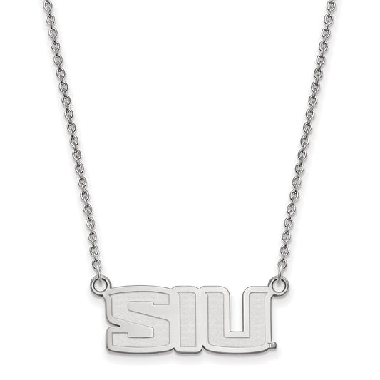 14K White Gold Logoart Southern Illinois University S I U Small Pendant 18 Inch Necklace