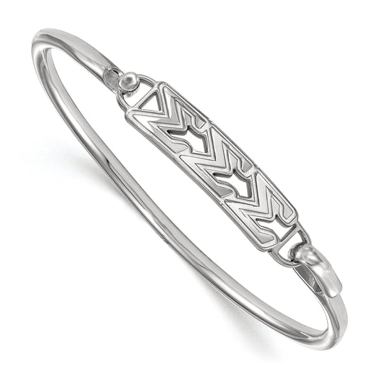 Sterling Silver S. Rh P Logoart Sigma Small Hook And Clasp Bangle