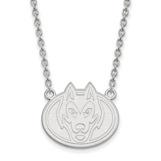 Sterling Silver Rhodium Plated Logoart St. Cloud State University Husky Large Pendant 18 Inch Necklace