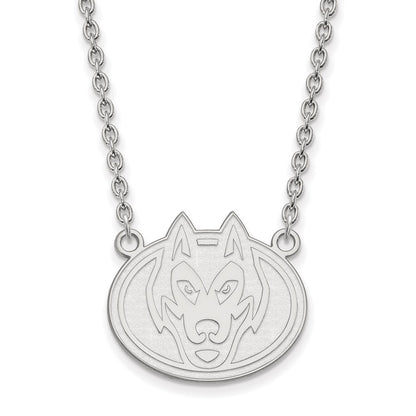 14K White Gold Logoart St. Cloud State University Husky Large Pendant 18 Inch Necklace