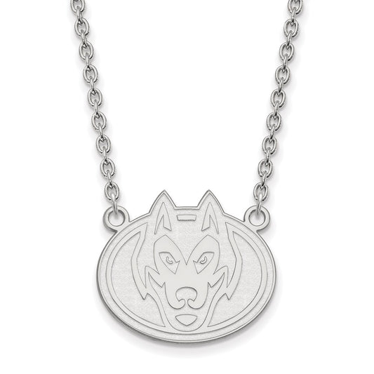 14K White Gold Logoart St. Cloud State University Husky Large Pendant 18 Inch Necklace