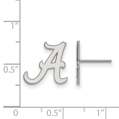 14K White Gold Logoart University Of Alabama Letter A Small Post Earrings