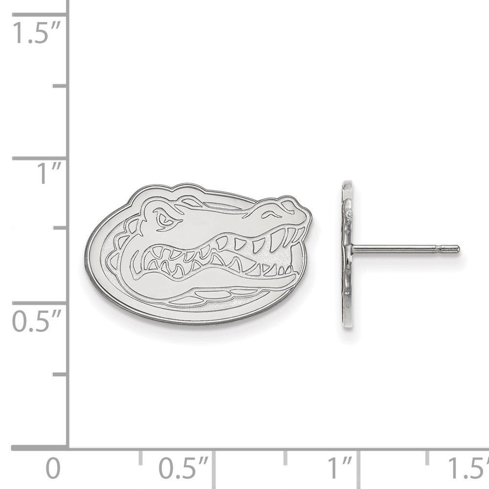 10K White Gold Logoart University Of Florida Gator Small Post Earrings
