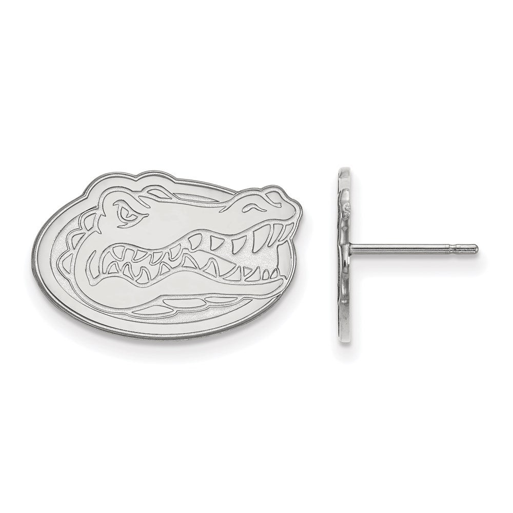 Sterling Silver Rhodium Plated Logoart University Of Florida Gator Small Post Earrings