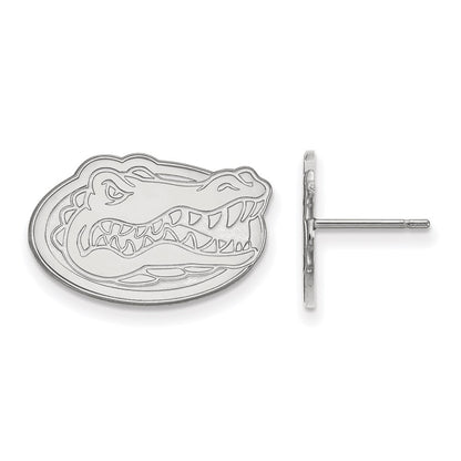 14K White Gold Logoart University Of Florida Gator Small Post Earrings