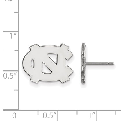 10K White Gold Logoart University Of North Carolina N C Small Post Earrings