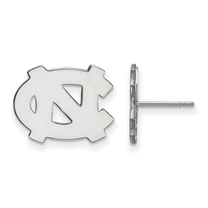 Sterling Silver Rhodium Plated Logoart University Of North Carolina N C Small Post Earrings