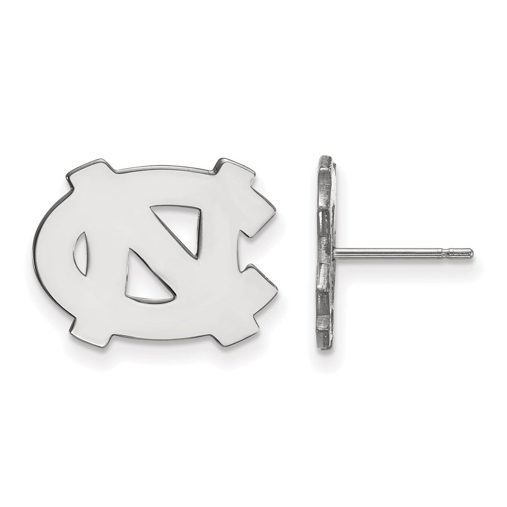 10K White Gold Logoart University Of North Carolina N C Small Post Earrings
