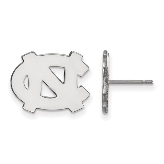 10K White Gold Logoart University Of North Carolina N C Small Post Earrings
